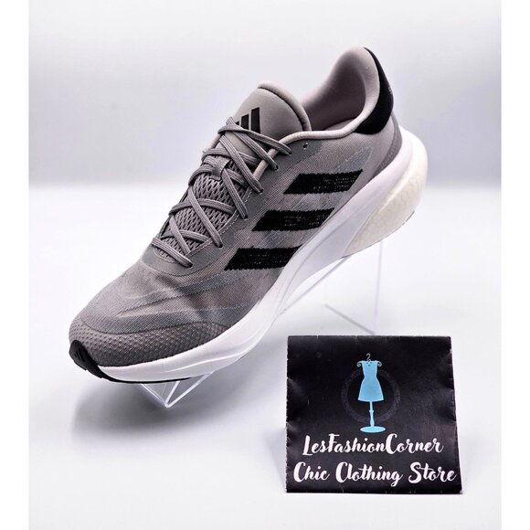 NWOB Adidas Men\'s Gray/Black Supernova Running Athletic Sneakers Size 11 2159